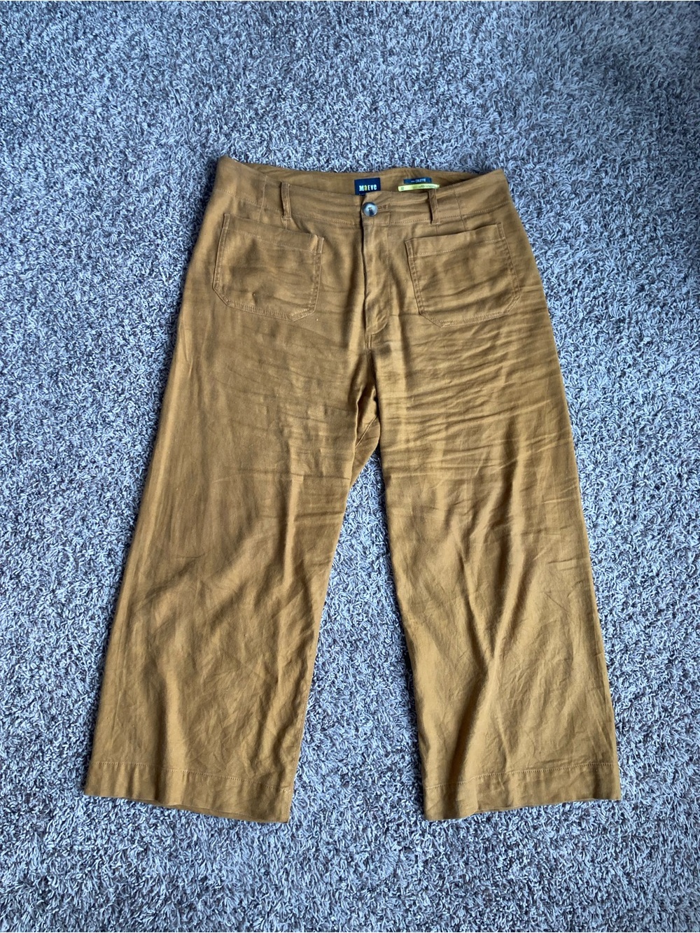 Maeve Womens Wide-Leg Chinos in Mustard